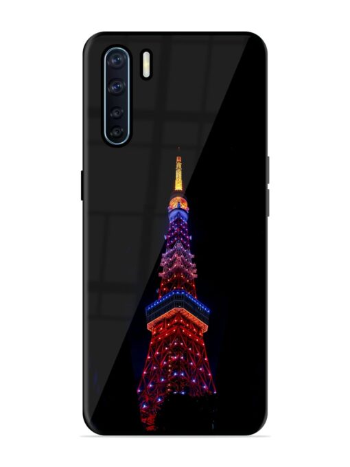 Eiffel Tower Night View Glossy Metal Phone Cover for Oppo F15 Zapvi