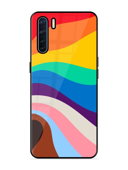 Minimal Pride Art Glossy Metal Phone Cover for Oppo F15 Zapvi