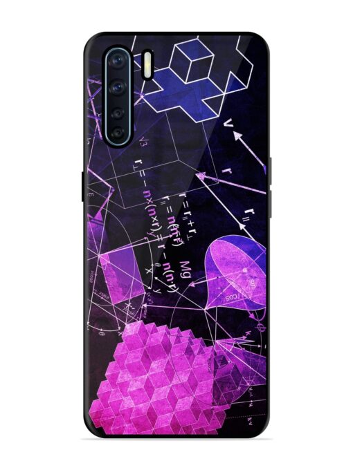 Math Physics Formula Art Glossy Metal Phone Cover for Oppo F15 Zapvi