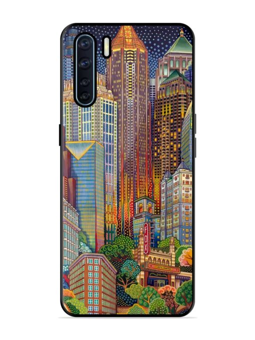 Cityscapes Art Glossy Metal Phone Cover for Oppo F15 Zapvi