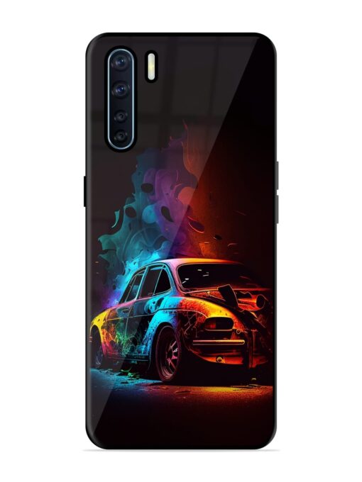 High Classic Car Art Glossy Metal Phone Cover for Oppo F15 Zapvi