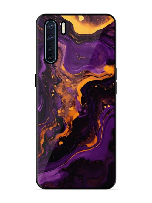 Painting Of A Purple Glossy Metal Phone Cover for Oppo F15 Zapvi