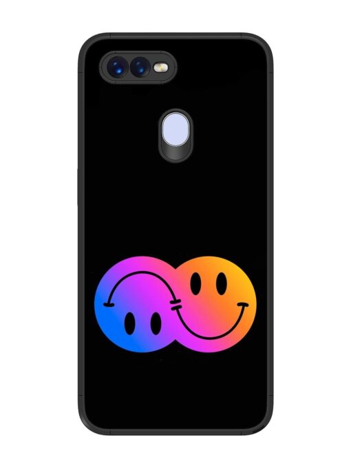 Gradient Smile Art Glossy Metal TPU Phone Cover for Oppo F9 Pro Zapvi