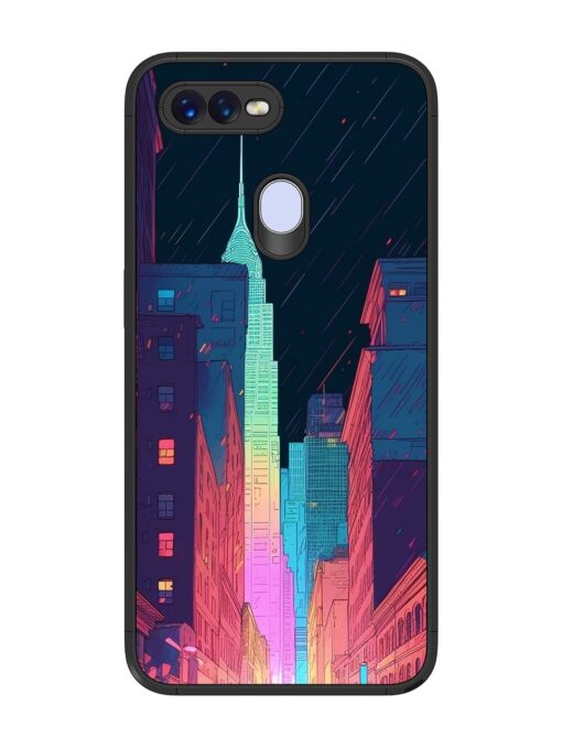 Minimal City Art Glossy Metal Phone Cover for Oppo F9 Pro Zapvi