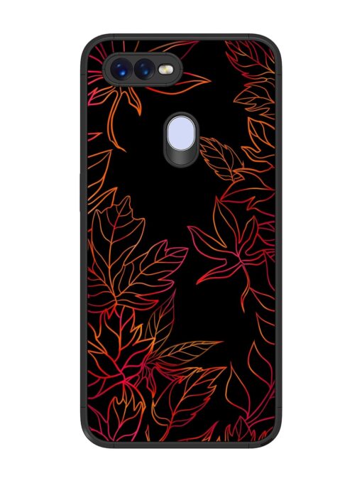 Red Floral Pattern Glossy Metal Phone Cover for Oppo F9 Pro Zapvi