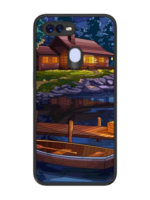 Village Night Scene Glossy Metal Phone Cover for Oppo F9 Pro Zapvi