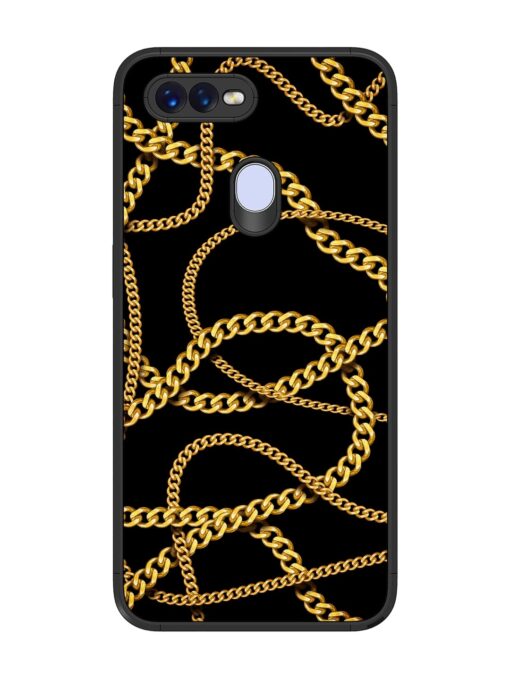 Decorative Golde Chain Glossy Metal Phone Cover for Oppo F9 Pro Zapvi