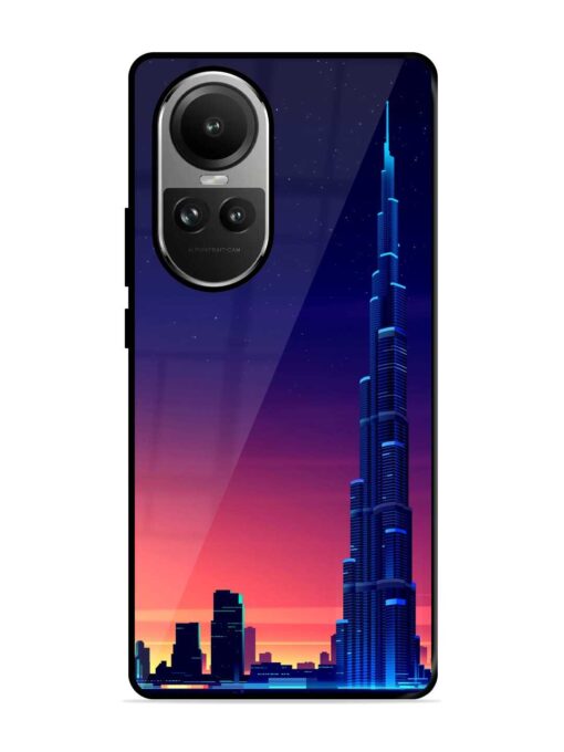 Burj Khalifa Abstract Glossy Metal Phone Cover for Oppo Reno 10 (5G) Zapvi