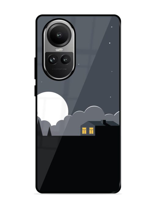 Full Moon Vector Art Glossy Metal Phone Cover for Oppo Reno 10 (5G) Zapvi