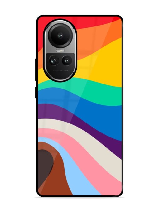 Minimal Pride Art Glossy Metal Phone Cover for Oppo Reno 10 (5G) Zapvi