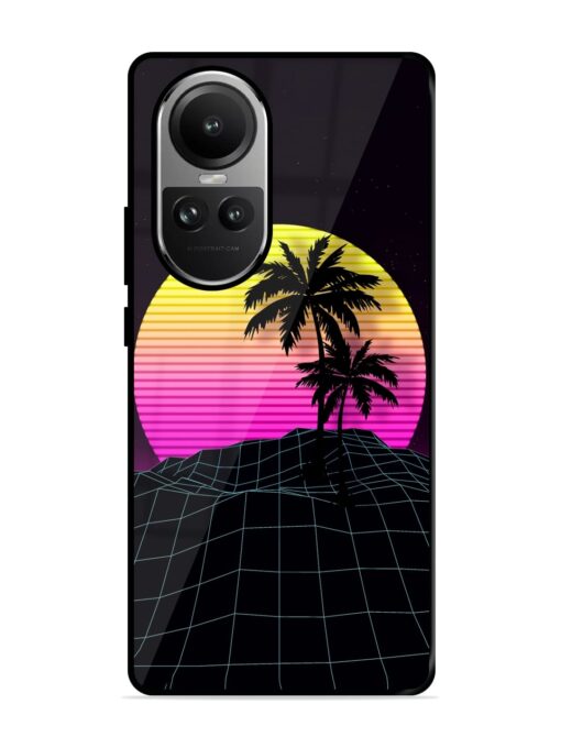 Coconut Vector Glossy Metal Phone Cover for Oppo Reno 10 (5G) Zapvi