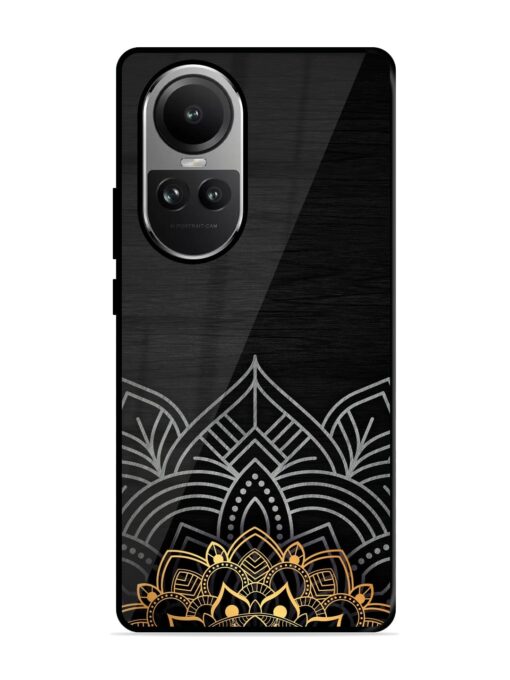 Decorative Golden Pattern Glossy Metal Phone Cover for Oppo Reno 10 (5G) Zapvi