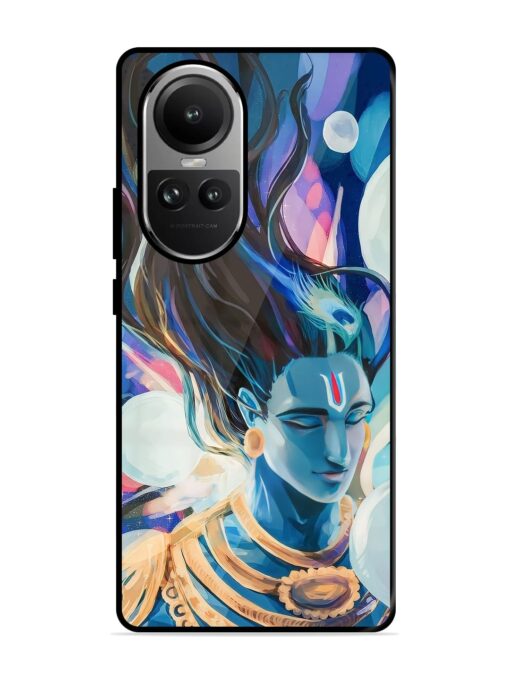 Bhagwan Sri Krishna Glossy Metal Phone Cover for Oppo Reno 10 (5G) Zapvi