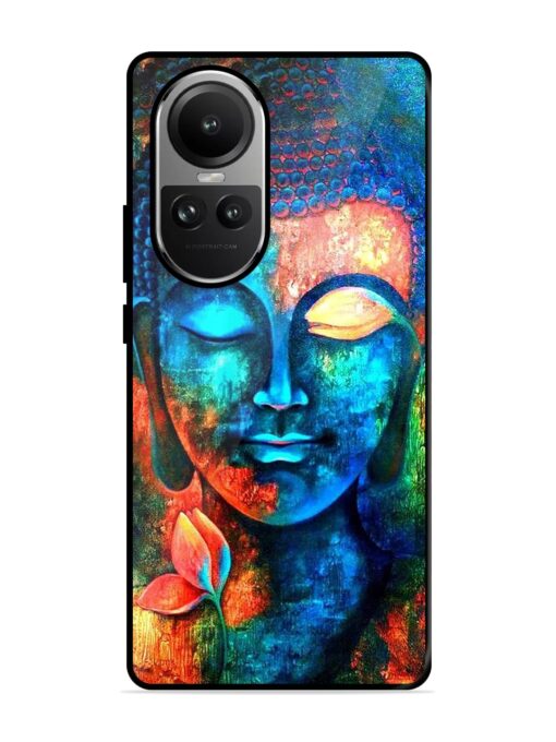 Buddha Painting Glossy Metal Phone Cover for Oppo Reno 10 Pro (5G) Zapvi