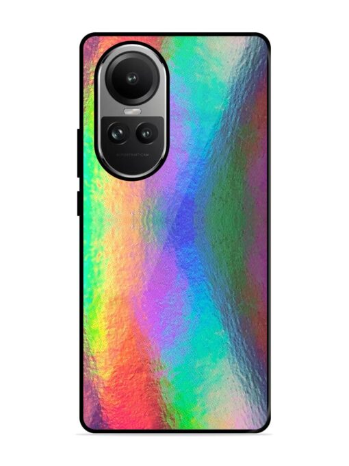 Colorful Holographic Background Glossy Metal TPU Phone Cover for Oppo Reno 10 Pro (5G) Zapvi