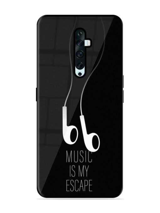 Music Is My Escape Glossy Metal Phone Cover for Oppo Reno 2F Zapvi