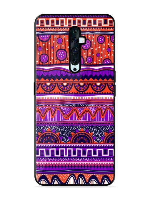 Ethnic Seamless Pattern Glossy Metal TPU Phone Cover for Oppo Reno 2F Zapvi