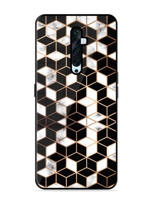 Vector Marble Texture Glossy Metal Phone Cover for Oppo Reno 2F Zapvi