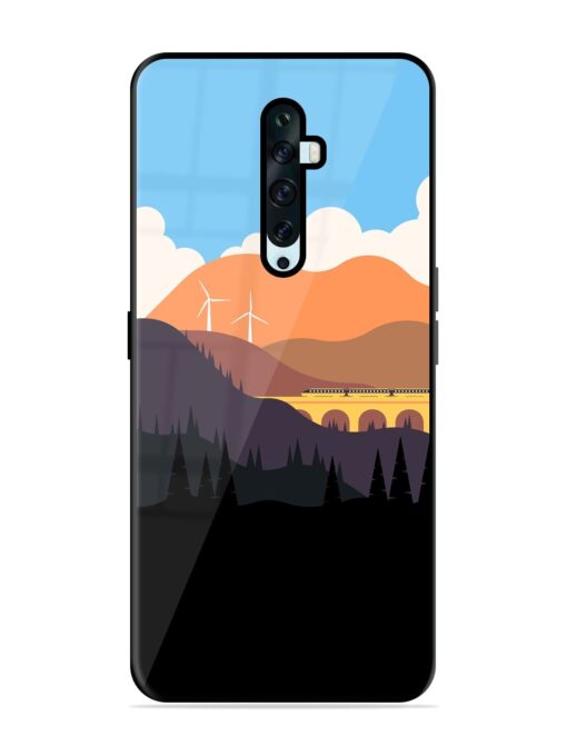 Minimal Mountain Vector Glossy Metal Phone Cover for Oppo Reno 2F Zapvi