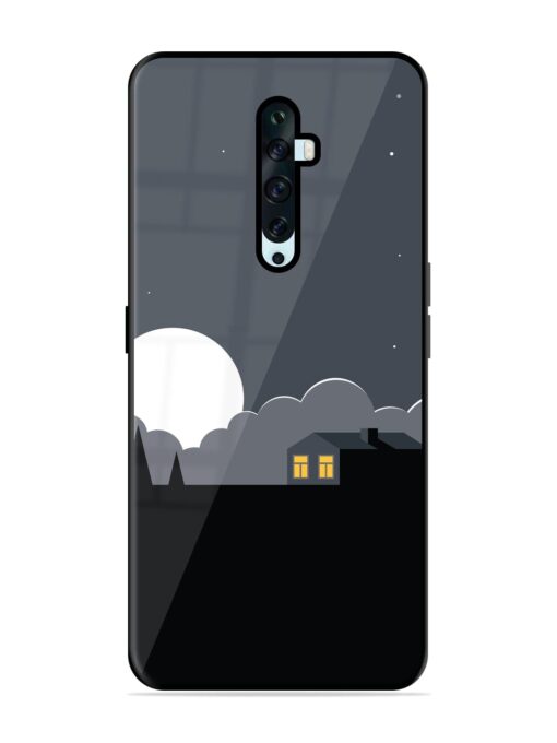 Full Moon Vector Art Glossy Metal Phone Cover for Oppo Reno 2F Zapvi