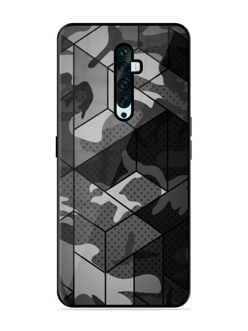 Hexagonal Pattern Glossy Metal Phone Cover for Oppo Reno 2F Zapvi