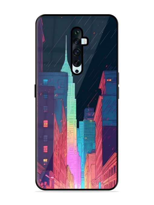 Minimal City Art Glossy Metal Phone Cover for Oppo Reno 2F Zapvi