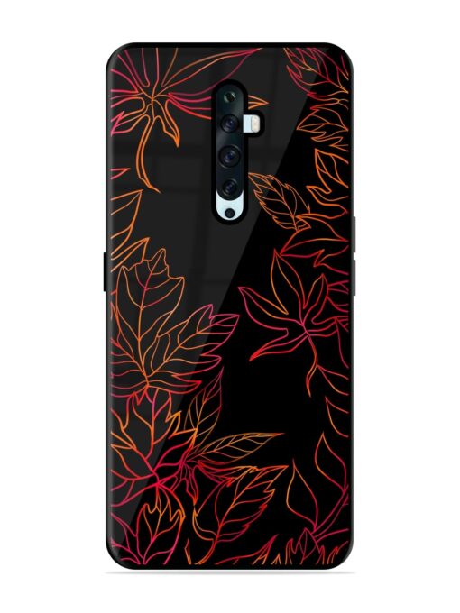 Red Floral Pattern Glossy Metal Phone Cover for Oppo Reno 2F Zapvi