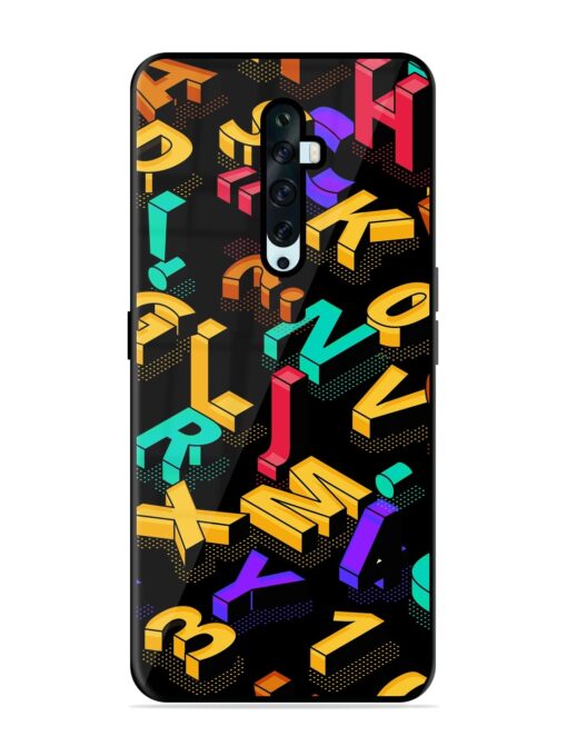 Seamless Pattern With Letters Glossy Metal Phone Cover for Oppo Reno 2F Zapvi