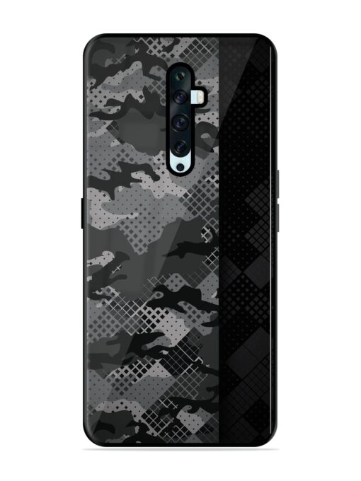 Dark Camouflage Glossy Metal Phone Cover for Oppo Reno 2F Zapvi