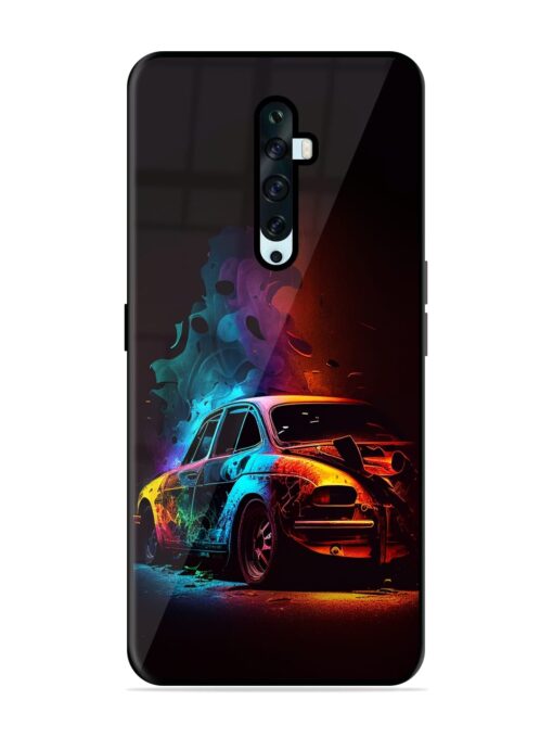 High Classic Car Art Glossy Metal Phone Cover for Oppo Reno 2F Zapvi