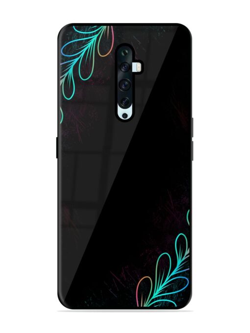 Decorative Line Art Glossy Metal Phone Cover for Oppo Reno 2F Zapvi