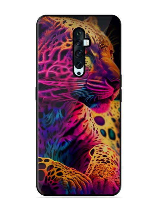 Leopard Art Glossy Metal Phone Cover for Oppo Reno 2F Zapvi