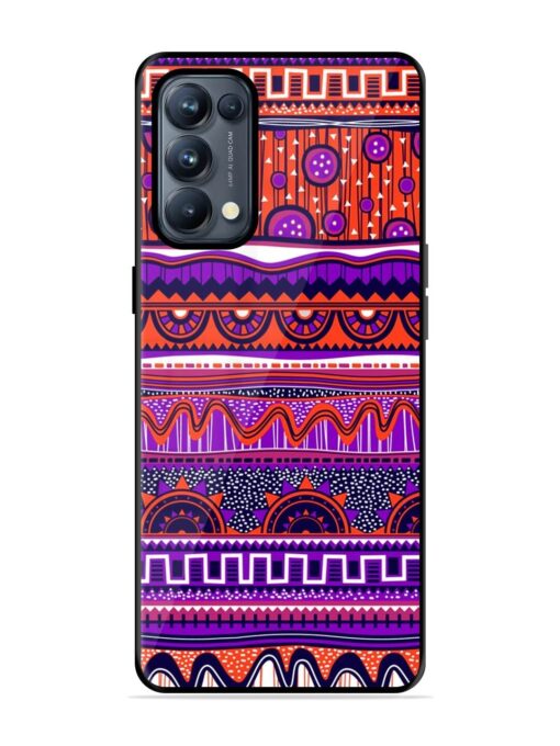 Ethnic Seamless Pattern Glossy Metal TPU Phone Cover for Oppo Reno 5 Pro (5G) Zapvi