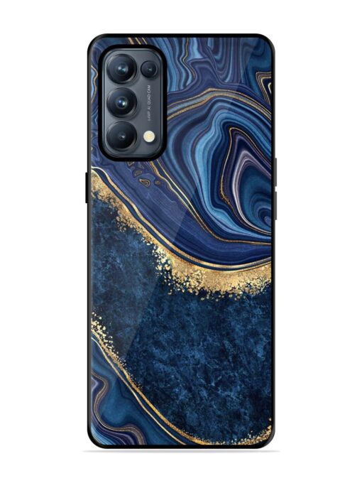 Abstract Background Blue Glossy Metal TPU Phone Cover for Oppo Reno 5 Pro (5G) Zapvi