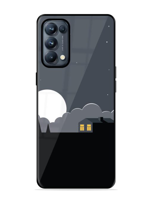 Full Moon Vector Art Glossy Metal Phone Cover for Oppo Reno 5 Pro (5G) Zapvi