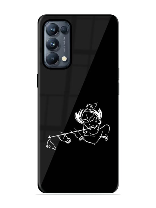 Krishna Flute Glossy Metal Phone Cover for Oppo Reno 5 Pro (5G) Zapvi