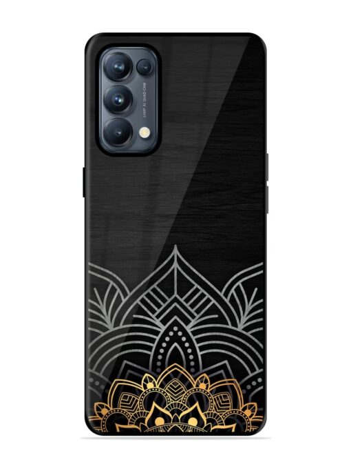 Decorative Golden Pattern Glossy Metal Phone Cover for Oppo Reno 5 Pro (5G) Zapvi