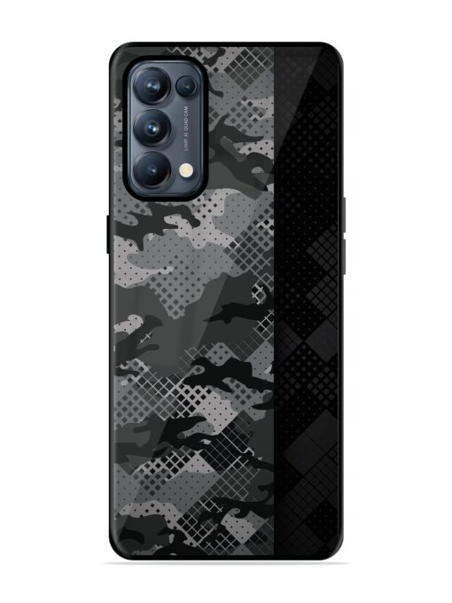 Dark Camouflage Glossy Metal Phone Cover for Oppo Reno 5 Pro (5G) Zapvi