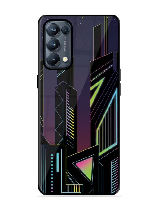 Neon Dreamscape Glossy Metal Phone Cover for Oppo Reno 5 Pro (5G) Zapvi