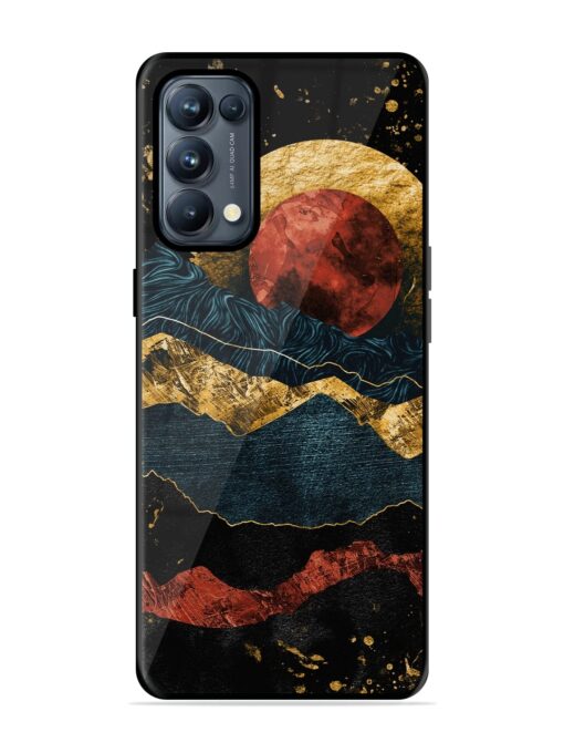 Gold Painting View Glossy Metal Phone Cover for Oppo Reno 5 Pro (5G) Zapvi