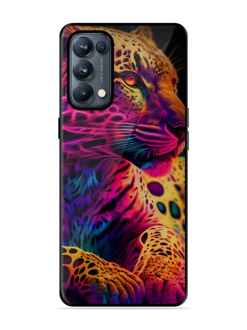 Leopard Art Glossy Metal Phone Cover for Oppo Reno 5 Pro (5G) Zapvi