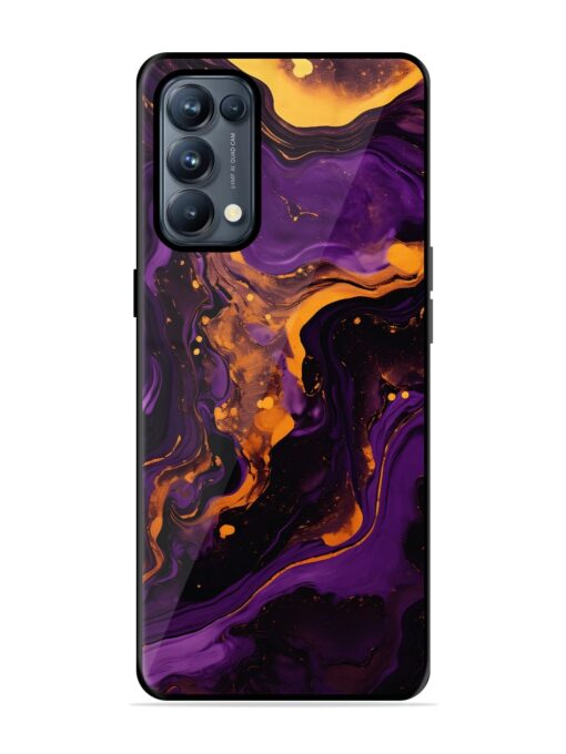 Painting Of A Purple Glossy Metal Phone Cover for Oppo Reno 5 Pro (5G) Zapvi