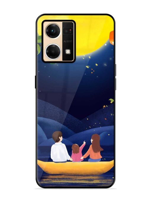 Happy Family And Beautiful View Glossy Metal Phone Cover for Oppo Reno 7 (4G) Zapvi