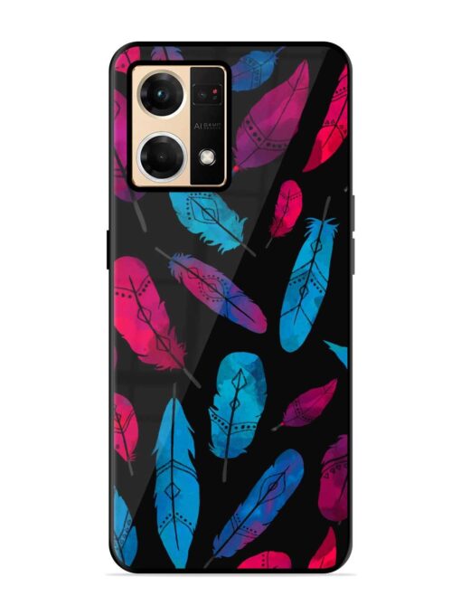 Feather Art Glossy Metal Phone Cover for Oppo Reno 7 (4G) Zapvi