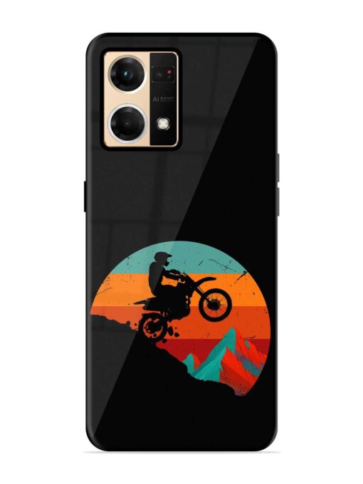 Mountain Bike Glossy Metal Phone Cover for Oppo Reno 7 (4G) Zapvi