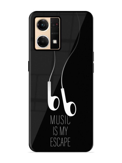 Music Is My Escape Glossy Metal Phone Cover for Oppo Reno 7 (4G) Zapvi