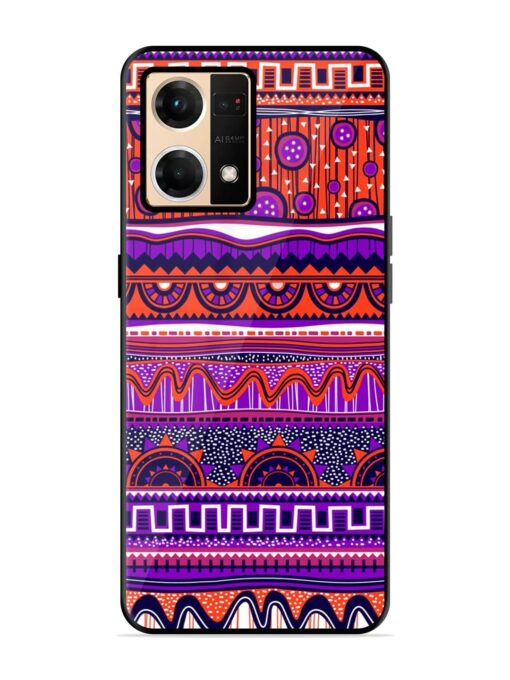 Ethnic Seamless Pattern Glossy Metal TPU Phone Cover for Oppo Reno 7 (4G) Zapvi