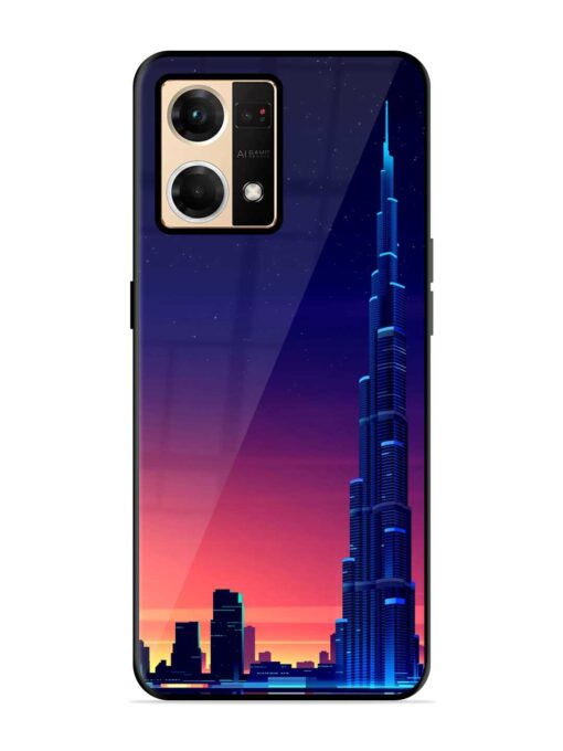 Burj Khalifa Abstract Glossy Metal Phone Cover for Oppo Reno 7 (4G) Zapvi