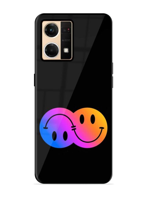 Gradient Smile Art Glossy Metal TPU Phone Cover for Oppo Reno 7 (4G) Zapvi