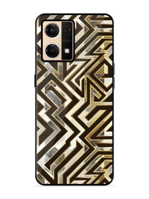 Technology Geometric Seamless Glossy Metal Phone Cover for Oppo Reno 7 (4G) Zapvi